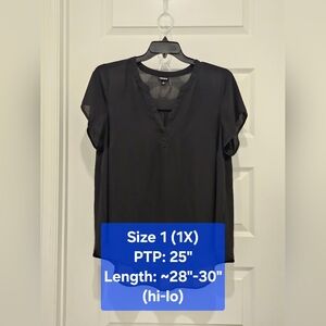 Torrid Short Sleeve Sheer V-neck Blouse, GUC, Size 1 (1X)
